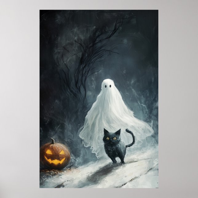 Poster Fantasma das Halloween e Gato Negro (Frente)