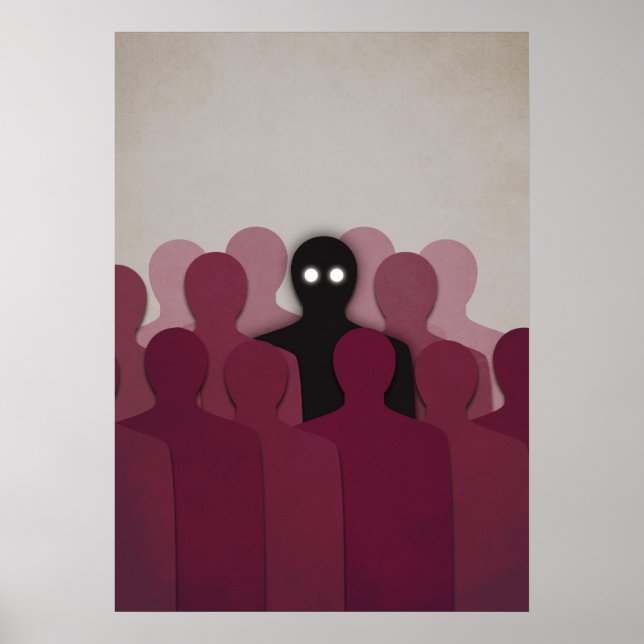 Poster Fantasma De Arte De Horror Spooky Na Multidão Do P (Frente)