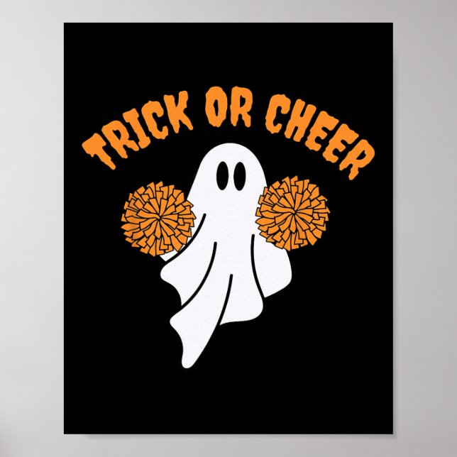 Poster Fantasma de Cheerleader Fofa Fazendo Exercícios de (Frente)
