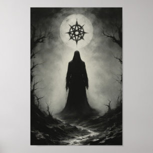 Poster Fantasma de demônio amaldiçoado em frente ao seu S