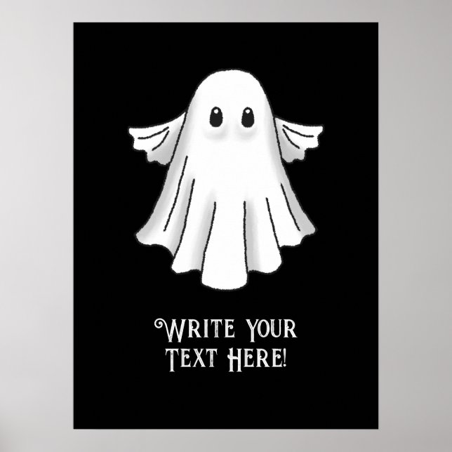Poster Fantasma de Halloween Assustador e Fofo (Frente)