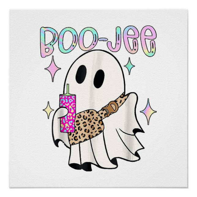 Pôster Fantasma de Halloween Engraçado Boo Jee (Frente)