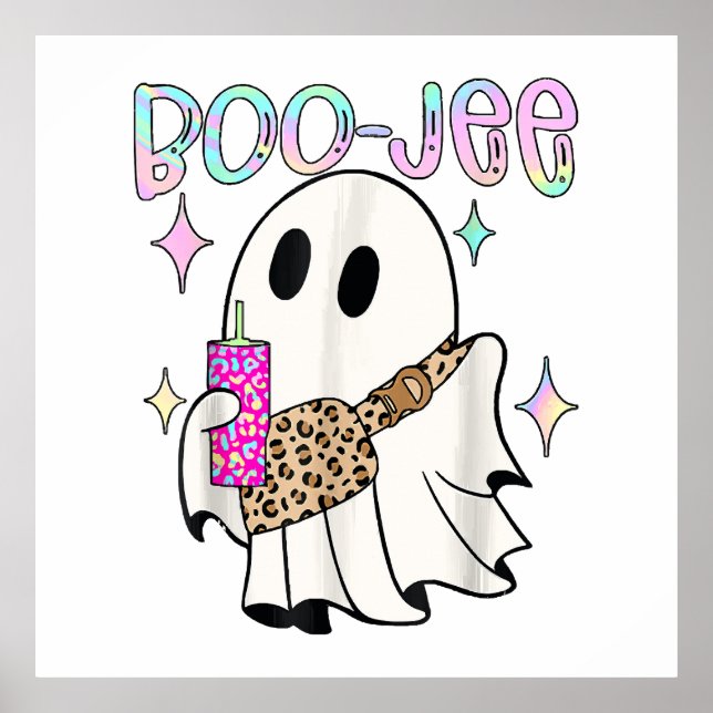 Poster Fantasma de Halloween Engraçado Boo Jee (Frente)