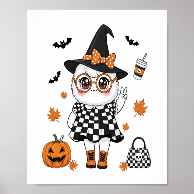 Poster Fantasma de Halloween Fofo (Frente)