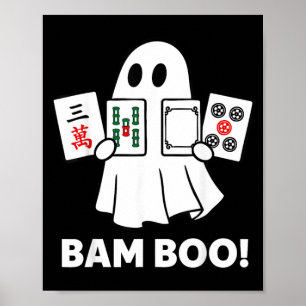 Poster Fantasma de Halloween Jogando Mahjong Assustador B