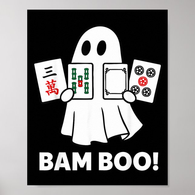 Poster Fantasma de Halloween Jogando Mahjong Assustador B (Frente)