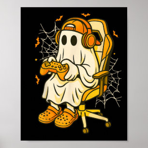 Poster Fantasma de Jogador Fantasia de Halloween Engraçad
