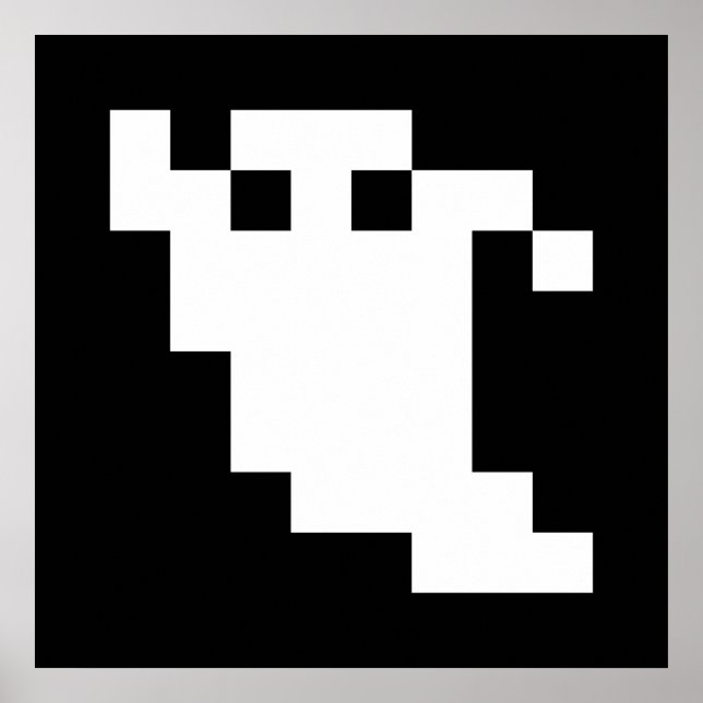 Pôster Fantasma de pixel de 8 bits (Frente)