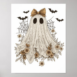 Poster Fantasma de Renda Elegante com Laço | Fantasma Flo