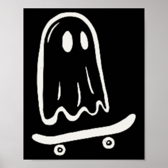 Poster Fantasma de skate radical de patinação no Hallowee (Frente)