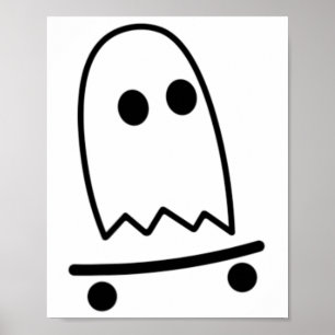 Poster Fantasma de Skateboard Lazy Halloween Diversão Ska