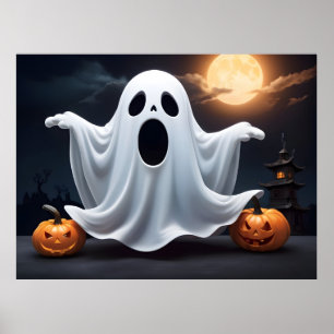 Poster fantasma do Dia de as Bruxas engraçado