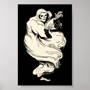 Poster Fantasma do esqueleto do vintage