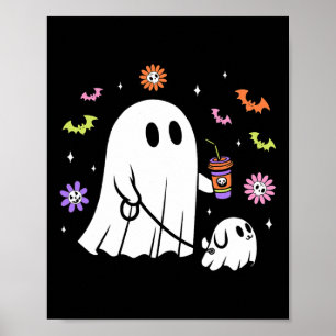 Poster Fantasma Engraçado Andando Cachorro Spooky Ghost C