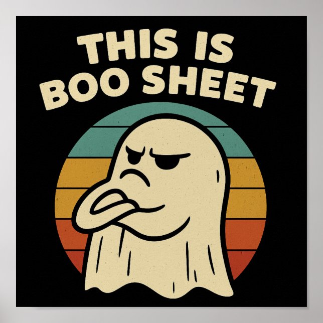 Poster Fantasma Engraçado "Isto É Folha De Boo" Retro Hal (Frente)