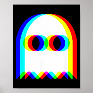 Poster Fantasma Engraçado Vaporwave Trippy Techno Rave de