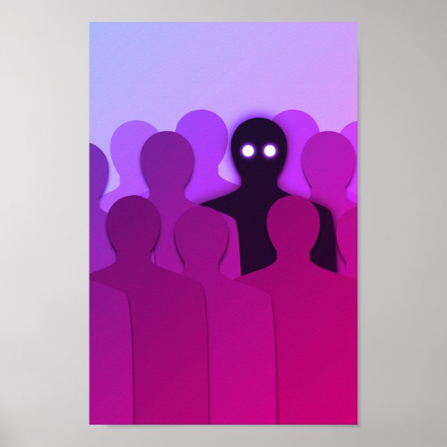 Poster Fantasma Fantástico Em Arte De Horror De Multidão  (Frente)