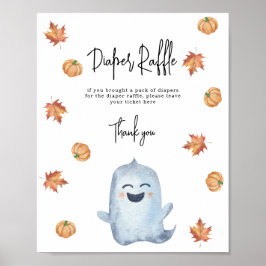 Poster Fantasma fofo - Jogo de rifa de fralda