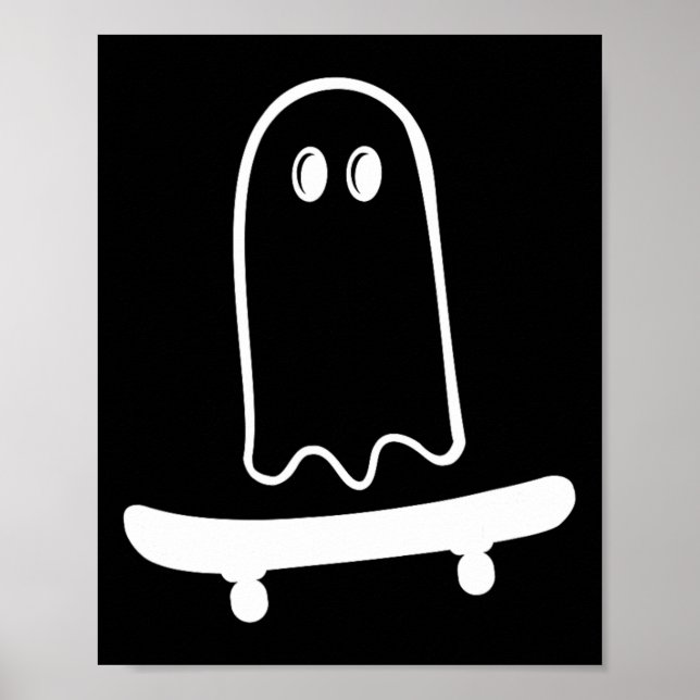 Poster Fantasma Fofo Skate Para Palhaço Do Skate Hallowee (Frente)