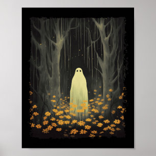 Poster Fantasma Gótico No Truque De Halloween Da Floresta