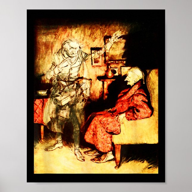 Poster Fantasma Jacob Marley Scrooge Bah Humbug Natal Ca (Frente)