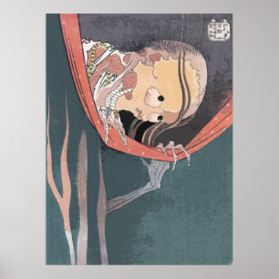 Pôster Fantasma japonês por Hokusai de Hiaku-Monogatari