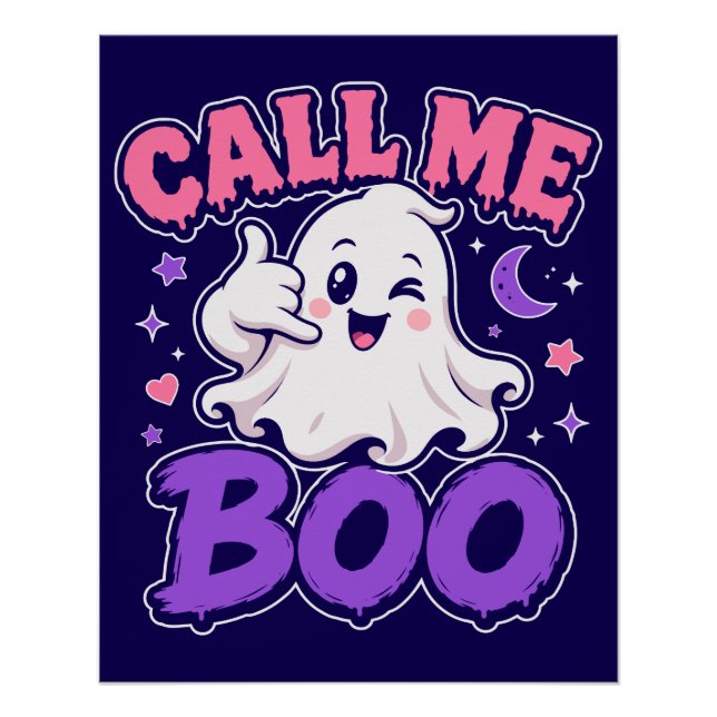 Pôster Fantasma Kawaii Fofo (Frente)