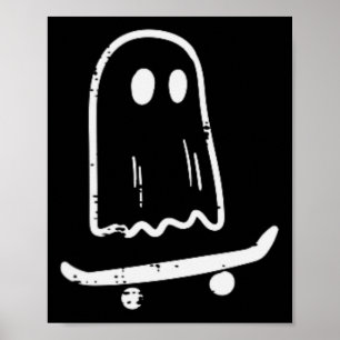 Poster Fantasma No Skateboard Retro Halloween Costume Bo