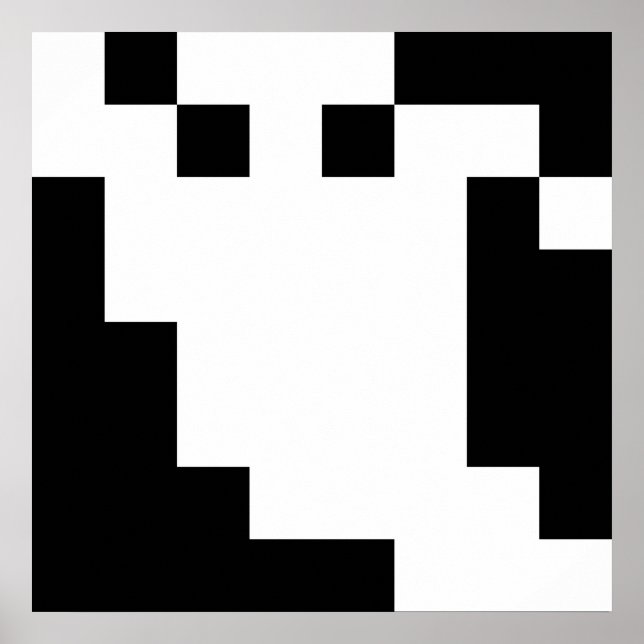 Poster Fantasma Pixel de 8 Bits (Frente)