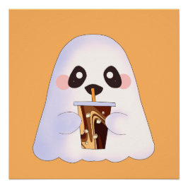 Pôster Fantasma Spooky Com Café Forçado