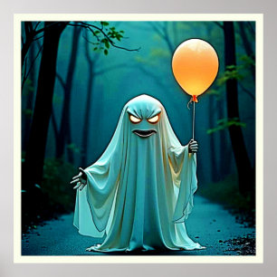 Poster Fantasma Spooky com Eerie Balloon
