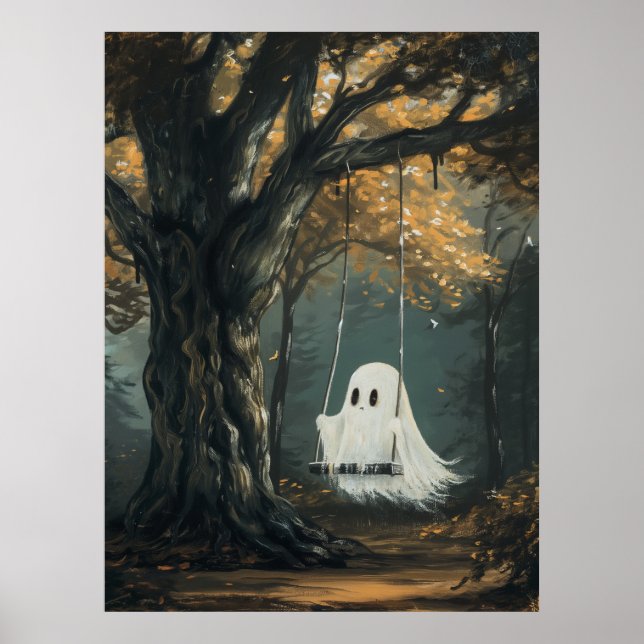 Poster Fantasma Spooky na Floresta de outono do Swing Hal (Frente)
