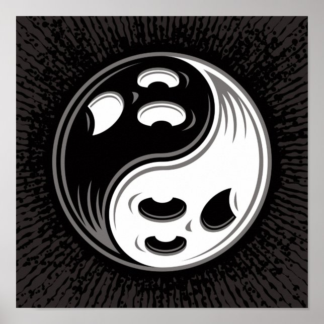 Poster Fantasma Yin Yang Black and White (Frente)