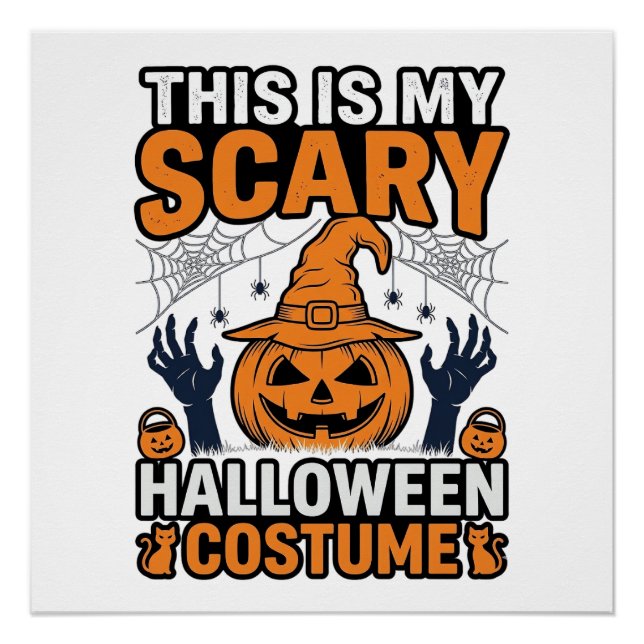 Pôster Fantasmagórico Traje de Halloween Abóbora Bruxa Ch (Frente)