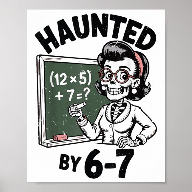 Poster Fantasmas 67 Esqueleto Professor de Matemática Fan (Frente)