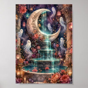 Poster Fantasmas Caprichosos Fonte Mágica da Lua Whimsigo