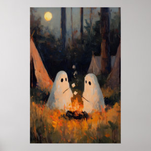 Poster Fantasmas de Acampamento, Cartaz Vintage, Cartaz d