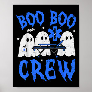 Poster Fantasmas de Halloween Ems Emt Paramédico Engraçad