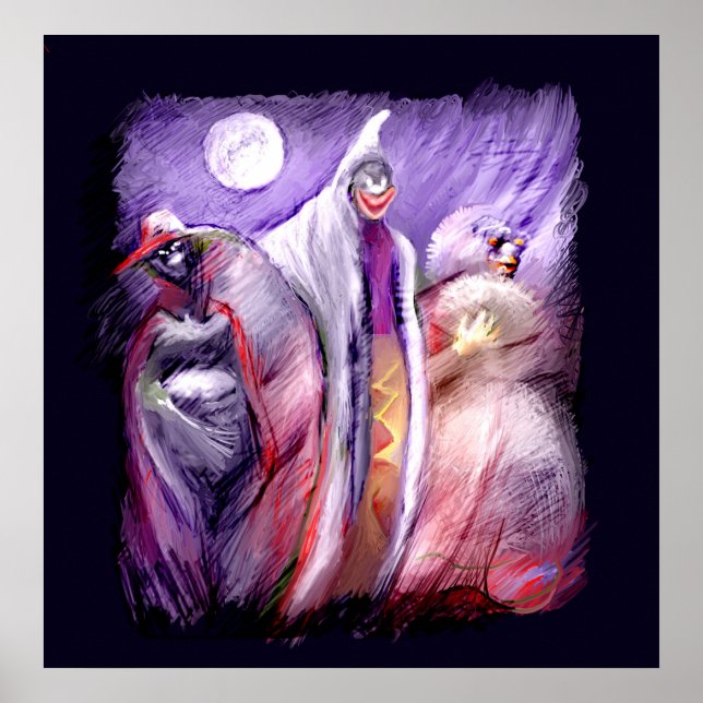 Pôster ***Fantasmas durante a noite*** (Frente)