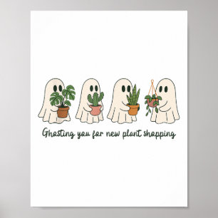 Poster Fantasmas Engraçados E Plantas Vazias Halloween Bo