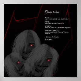 Poster Fantasmas Góticos Red White Black Dark Moody Hallo