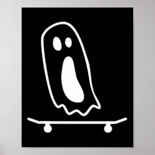 Poster Fantasmas Skateboard Preguiçoso Fantasia de Hallow