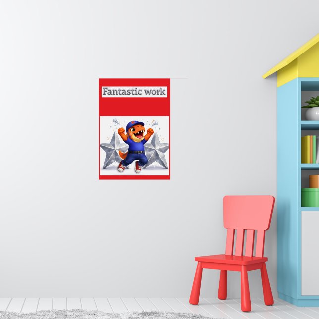 Poster Fantastic work, silver multi star achievement post (Berçário 1)