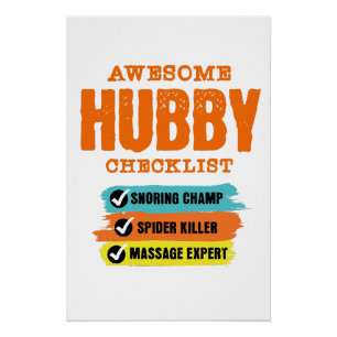 Pôster Fantástico Marido Checklist Engraçado