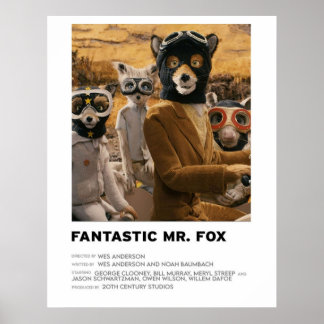 Poster Fantástico Sr. Fox Minimalista