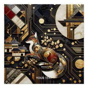 Pôster Fantasy Abstrato Fox Art