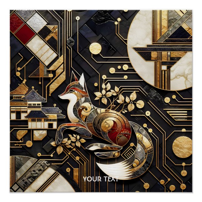 Pôster Fantasy Abstrato Fox Art (Frente)