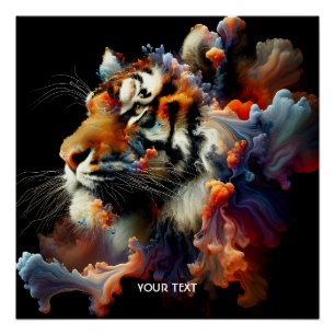 Pôster Fantasy Abstrato Tiger Head
