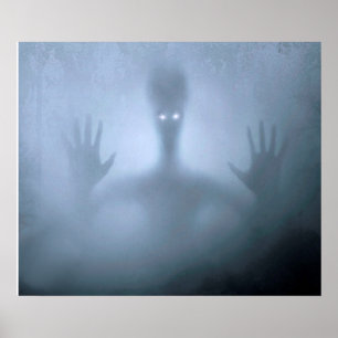 Poster Fantasy Alienígena - Criatura Assustadora Noite Fa