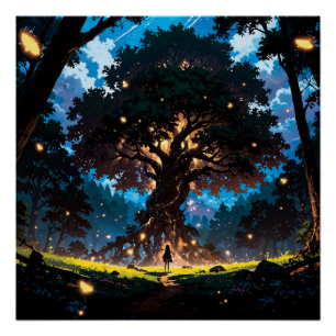 Pôster Fantasy anime style forest